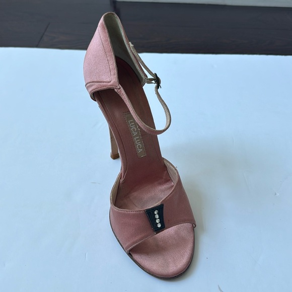 Luca Luca Satin Stilletto Dusty Pink Ankle Strap Caberet Size 40 Made in Italy - Picture 10 of 14